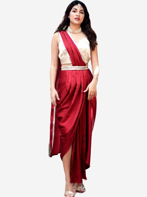 

Alaya By Stage3 Red Satin Saree