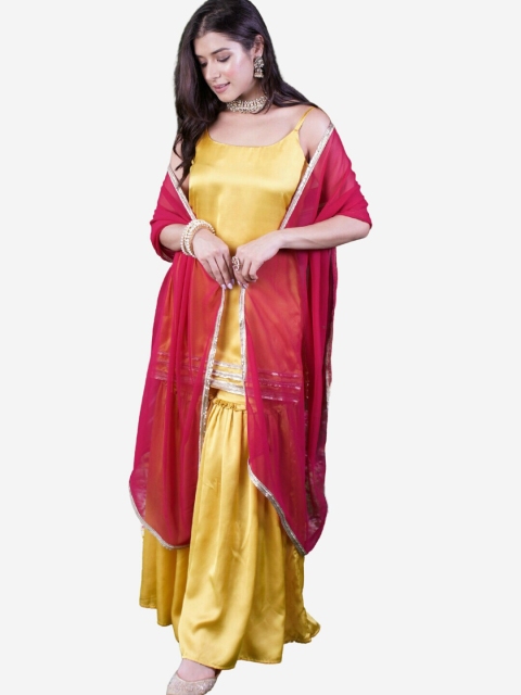 

Alaya By Stage3 Pink & Gold-Toned Dupatta