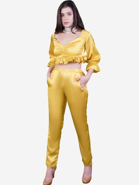 

Alaya By Stage3 Women Yellow Satin Palazzos