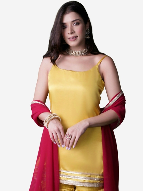 

Alaya By Stage3 Women Yellow & impala Satin Anarkali Kurta