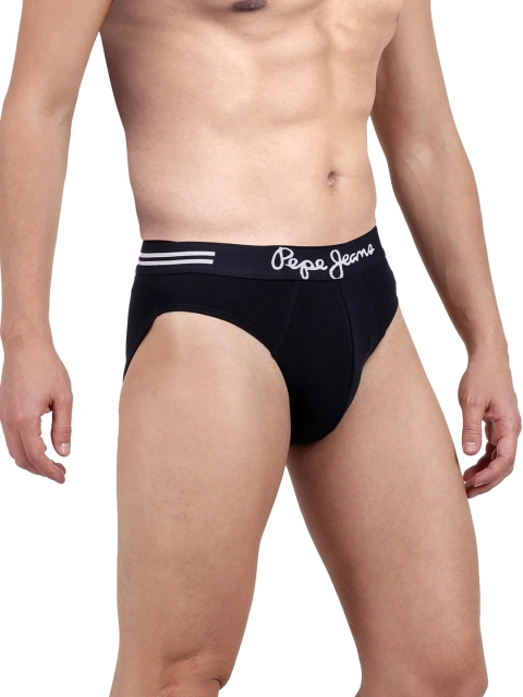 

Pepe Jeans Men Navy Blue Solid Pure Cotton Hipster Briefs