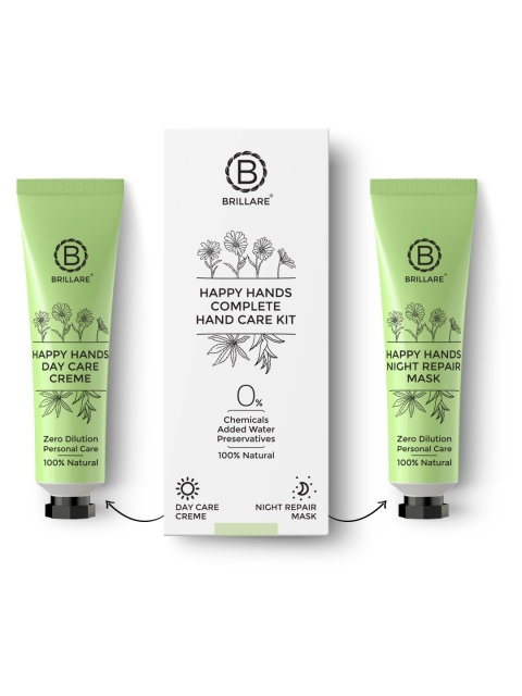 

BRILLARE Happy Hands Day Care Cream 30 ml & Night Repair Mask 30 ml, Green