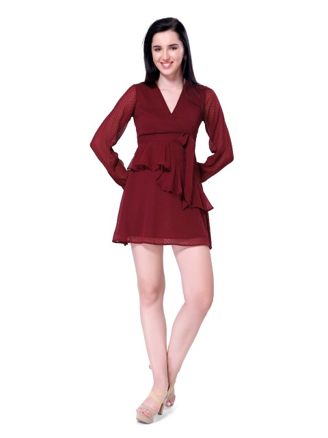 

ZINNIA Burgundy Mini Dress