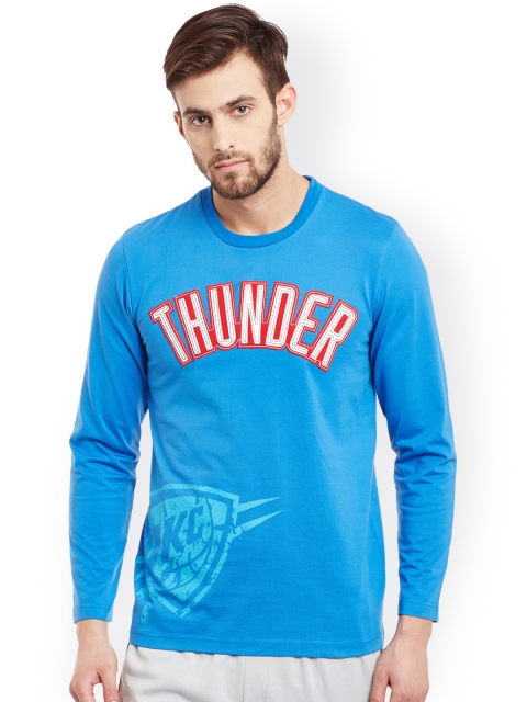 

NBA Men Blue Printed Slim Fit T-shirt