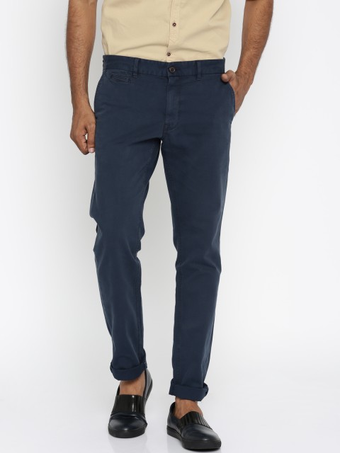

Indian Terrain Men Navy Brooklyn Slim Fit Solid Chino, Navy blue