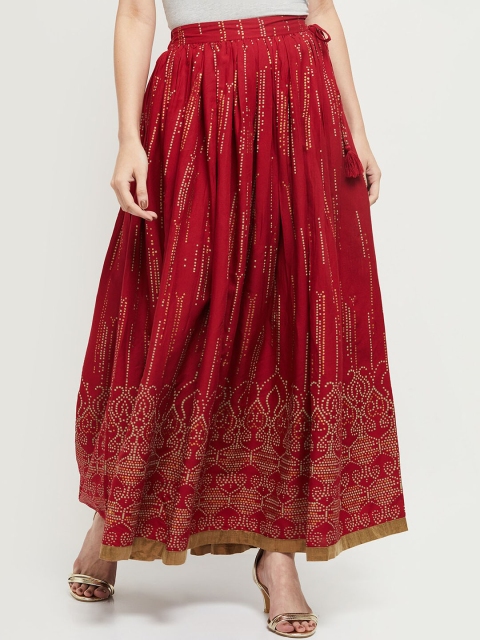 

max Women Red Printed Skirts