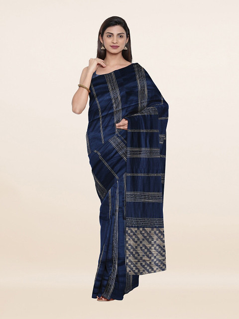 

Pothys Blue Striped Saree