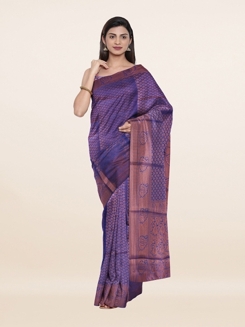 

Pothys Blue Floral Zari Art Silk Saree