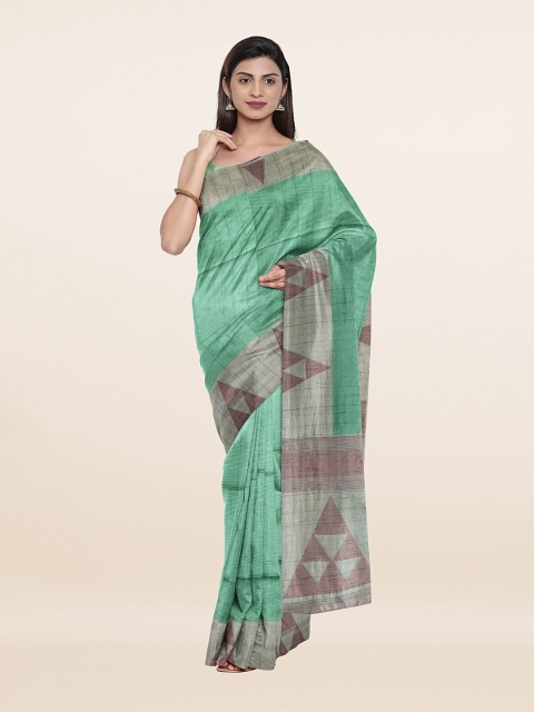 

Pothys Green & Grey Woven Design Saree