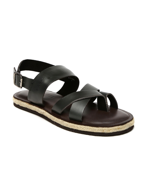 

U.S. Polo Assn. Men Olive Green Leather Sandals