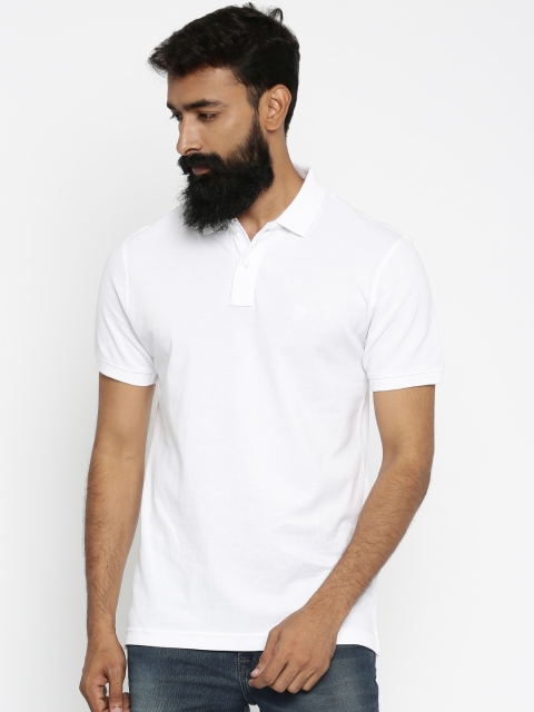 

Indian Terrain Men White Solid Polo T-shirt