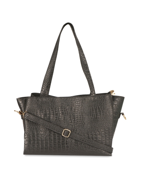 

LEKHX Black PU Structured Handheld Bag