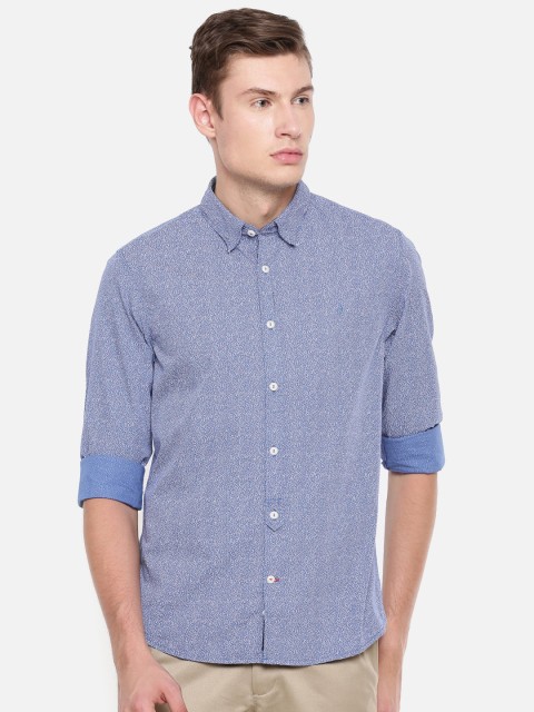 

Indian Terrain Men Blue Chiseled Slim Fit Printed Casual Shirt
