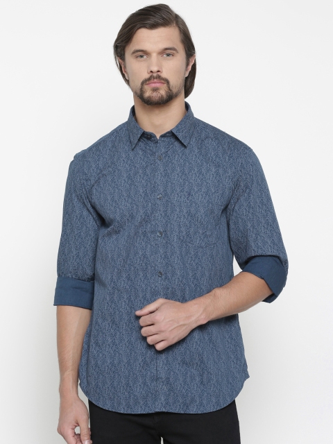 

Indian Terrain Men Blue Chiseled Slim Fit Printed Casual Shirt