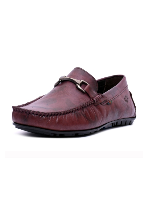 

Buckaroo Men Maroon Solid Leather Loafers
