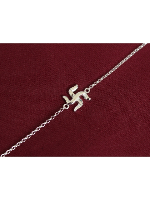 

ahilya Men Silver-Toned Swastik Rakhi