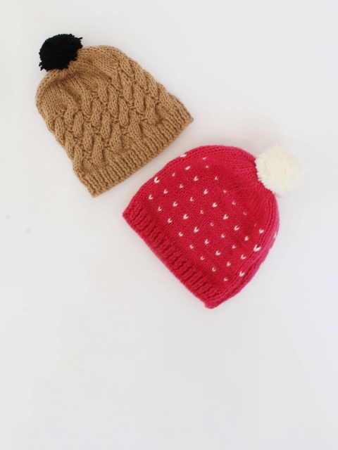 

Woonie Unisex Kids Pink Caps