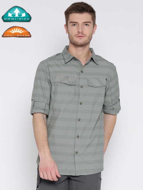 

Columbia Men Olive Green Silver Ridge Striped Outdoor Shirt