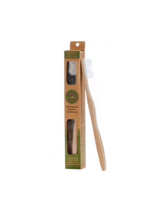 

GOLI SODA Adults Brown Solid BPA-Free Vegan Non-Toxic Bamboo Toothbrush