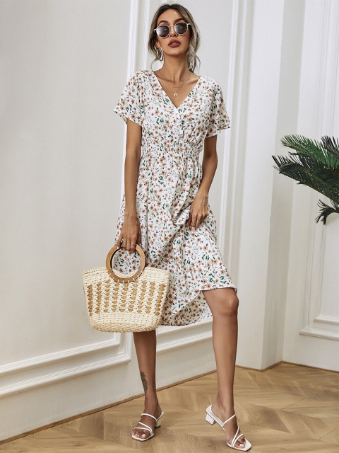 

BoStreet Women White Floral Dress