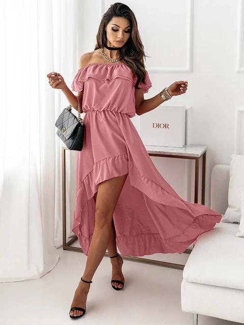 

BoStreet Women Pink Off-Shoulder Maxi Dress