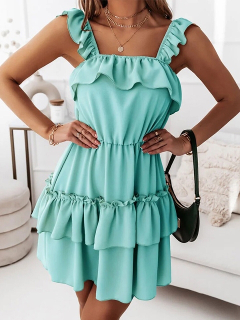 

BoStreet Green Layered Dress