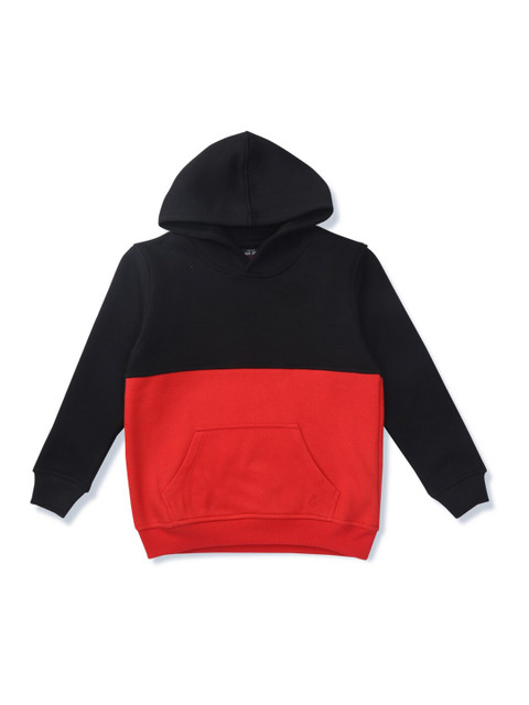

Gini and Jony Boys Red Colourblocked Hooded Sweatshirt