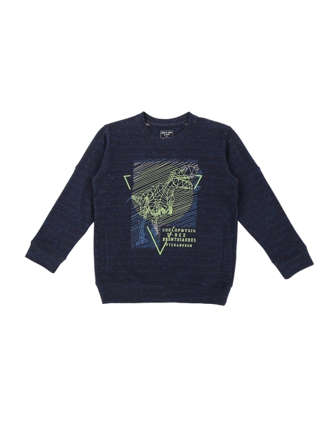 

Gini and Jony Boys Navy Blue Printed Sweatshirt