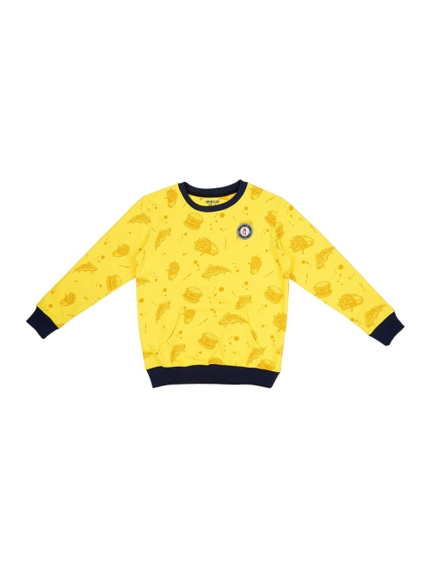 

Gini and Jony Boys Yellow Printed Cotton Sweatshirt
