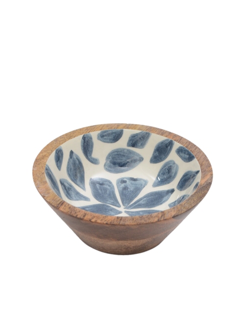 

THE ACCENT COMPANY Blue & White Floral Printed Matte Bowl
