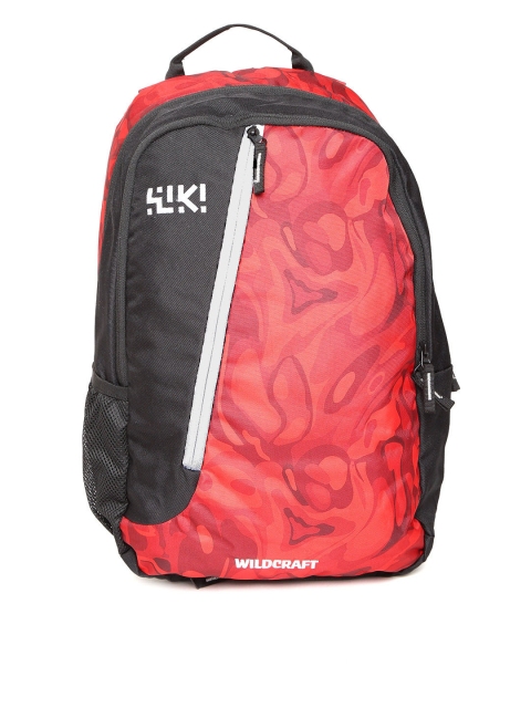 

Wildcraft Unisex Red & Black Printed Backpack