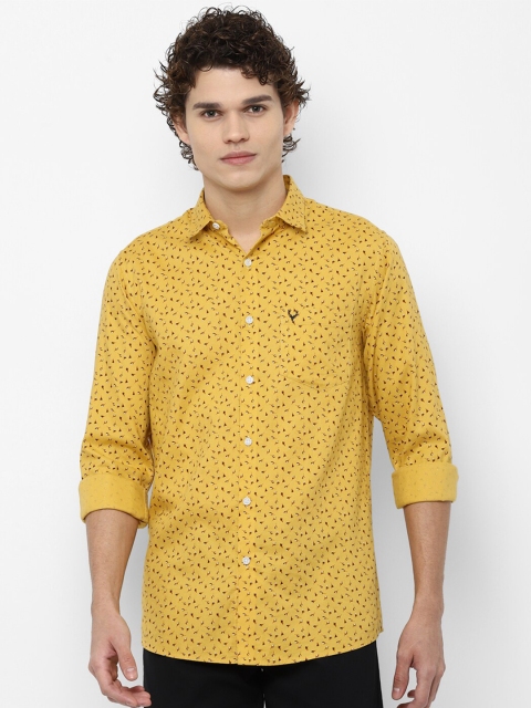 

Allen Solly Men Yellow Slim Fit Printed Casual Shirt