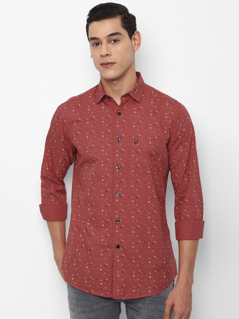 

Allen Solly Men Maroon Slim Fit Printed Casual Shirt