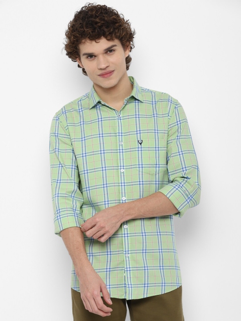 

Allen Solly Men Green Slim Fit Tartan Checked Casual Cotton Shirt