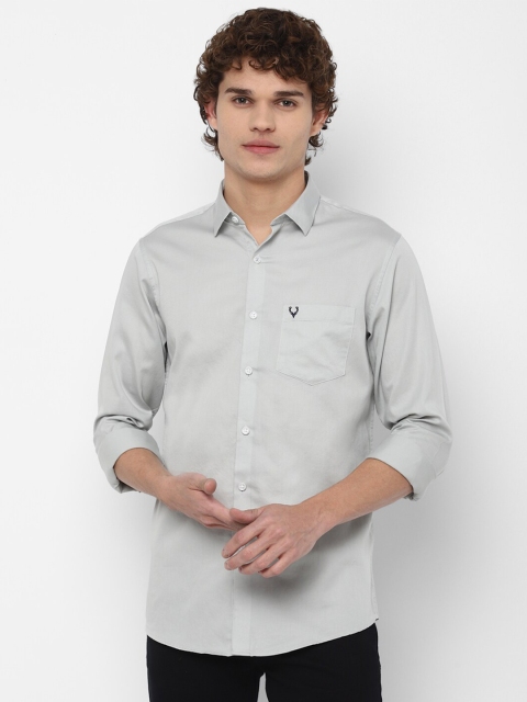 

Allen Solly Men Grey Slim Fit Casual Cotton Shirt