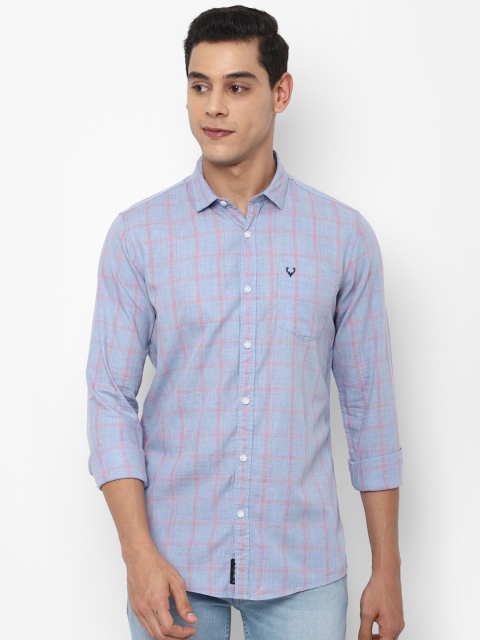 

Allen Solly Sport Men Blue Checked Casual Cotton Shirt