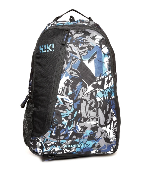 

Wildcraft Unisex Blue & Black Graphic Print Backpack