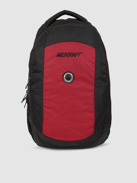 

Wildcraft Unisex Black & Red Colourblocked Backpack