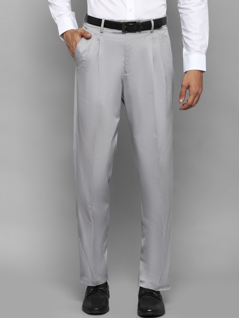 

Louis Philippe Men Grey Pleated Trousers