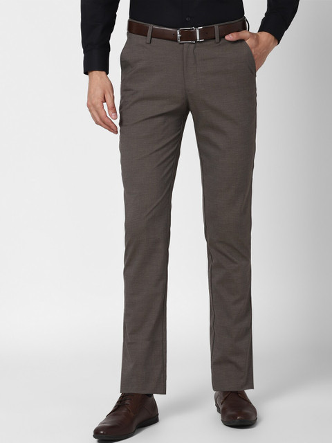 

Peter England Men Grey Slim Fit Trousers