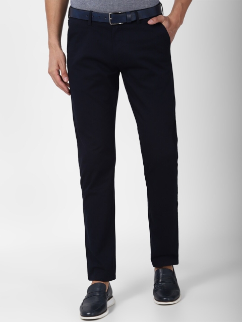 

Peter England Casuals Men Navy Blue Slim Fit Trousers