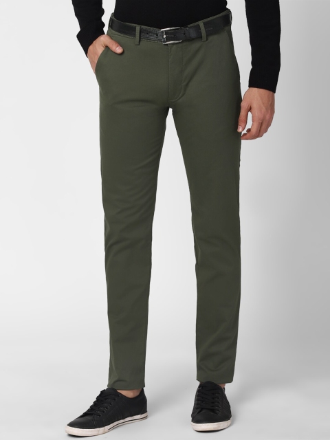 

Peter England Casuals Men Olive Green Slim Fit Trousers
