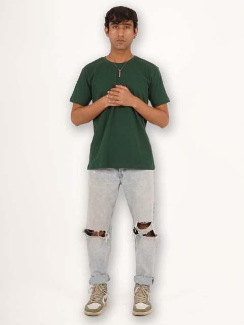 

Melangebox Men Green Polo Collar T-shirt