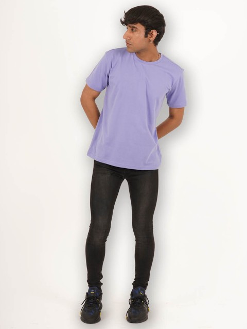 

Melangebox Men Violet 100% Cotton T-shirt