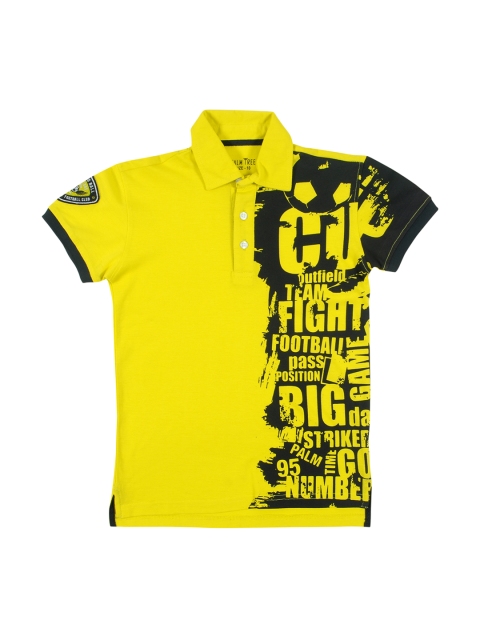 

Palm Tree Boys Yellow Printed Polo T-shirt