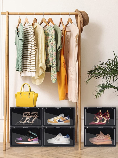 

royalkart Pack Of 3 Black Shoes Organiser