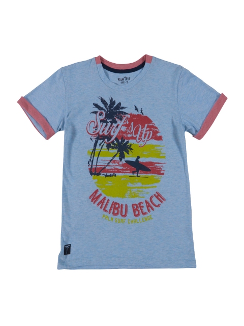 

Palm Tree Boys Blue Printed Round Neck T-shirt