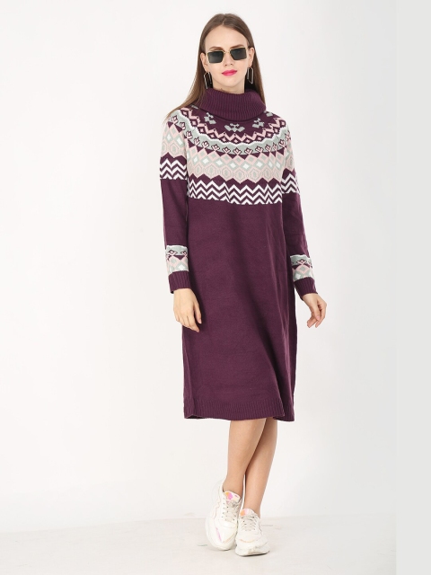 

NoBarr Purple Sweater Midi Dress