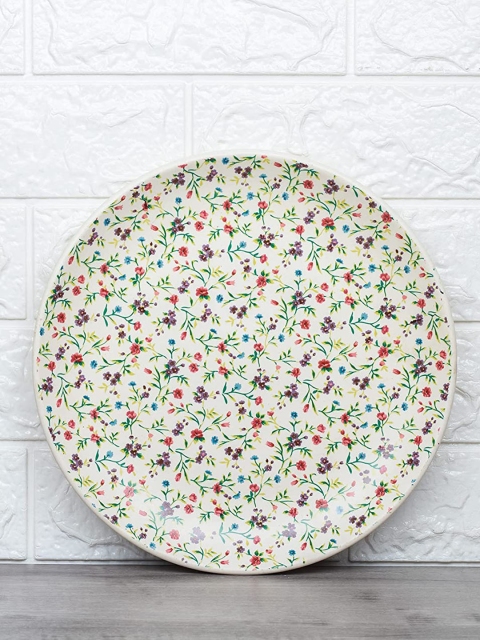 

Femora Multicolored Set of 4 Floral Printed Ceramic Matte Plates, Multi