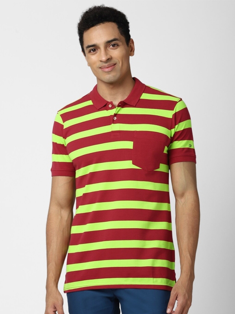 

Peter England Casuals Men Multicoloured Striped Polo Collar Slim Fit T-shirt, Multi